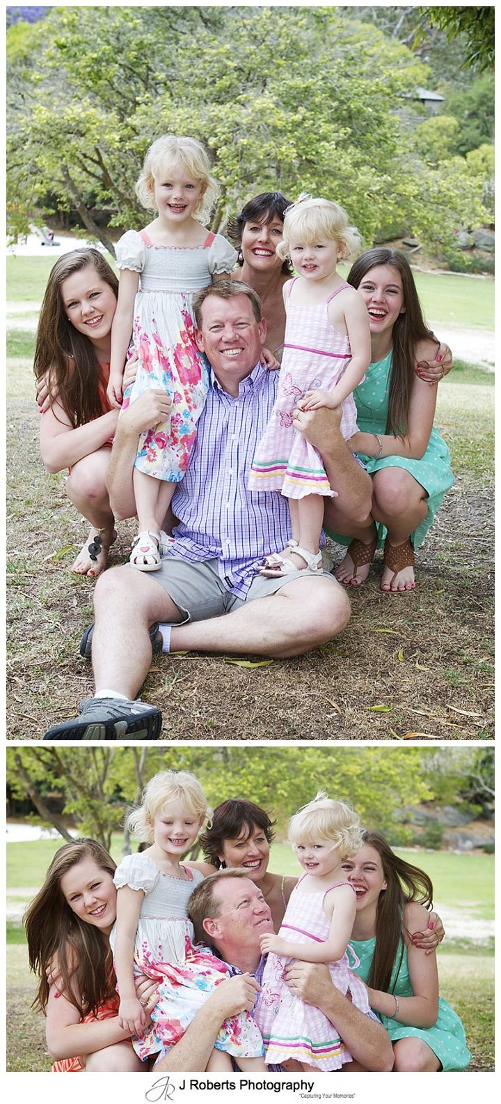 Family with four girls portrait - sydney family portrait photography